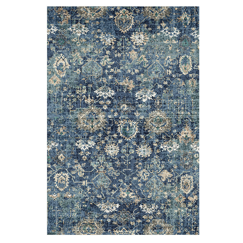 Moroccan Style Print Carpet Multicolor Polyester Carpet Non-Slip Pet-Friendly Machine Washable Carpet for Living Room