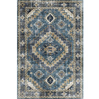 Moroccan Style Print Carpet Multicolor Polyester Carpet Non-Slip Pet-Friendly Machine Washable Carpet for Living Room