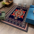 Classic Persian Carpet Multicolored Flower Rug Machine Washable Stain Resistant Non-slip Living Room Rug for Home