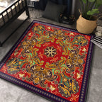 Persian Chamber Area Rug Multicolor Jacquard Print Rug Synthetic Non-Slip Stain Resistant Pet-Friendly Rug