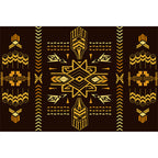 Multicolored floral mosaic print carpet polypropylene Moroccan indoor carpet machine washable non-slip backing pet-friendly carpet for home