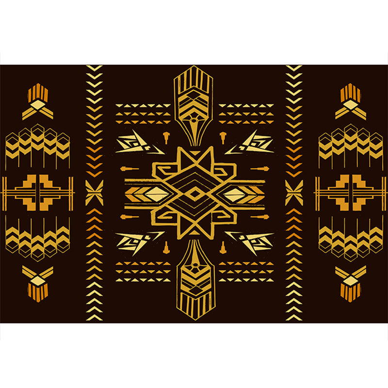 Multicolored floral mosaic print carpet polypropylene Moroccan indoor carpet machine washable non-slip backing pet-friendly carpet for home