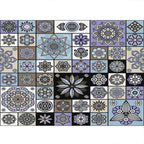 Multicolored floral mosaic print carpet polypropylene Moroccan indoor carpet machine washable non-slip backing pet-friendly carpet for home