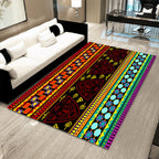 Multicolored floral mosaic print carpet polypropylene Moroccan indoor carpet machine washable non-slip backing pet-friendly carpet for home