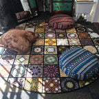 Chic Multicolor Moroccan Carpet Polypropylene Mosaic Rug Non-Slip Back Machine Washable Stain Resistant Rug for Entrance Area