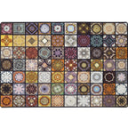 Chic Multicolor Moroccan Carpet Polypropylene Mosaic Rug Non-Slip Back Machine Washable Stain Resistant Rug for Entrance Area
