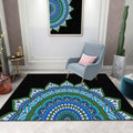 Colorful Mandala Rug Multicolored Moroccan Rug Polyester Stain Resistant Pet Friendly Non-Slip Rug for Home