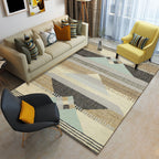 Multicolor geometric rug synthetic contemporary area rug pet-friendly non-slip back washable rug for the living room