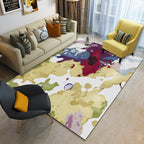 Multicolor geometric rug synthetic contemporary area rug pet-friendly non-slip back washable rug for the living room