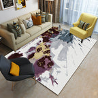 Multicolor geometric rug synthetic contemporary area rug pet-friendly non-slip back washable rug for the living room
