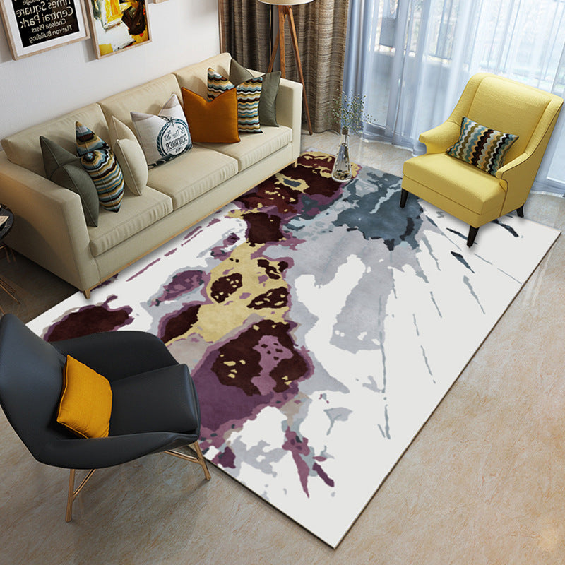 Multicolor geometric rug synthetic contemporary area rug pet-friendly non-slip back washable rug for the living room