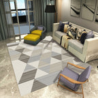 Nordic Geometric Pattern Rug Multi-Color Polypropylene Rug Non-Slip Washable Stain-Resistant Rug for Large Room