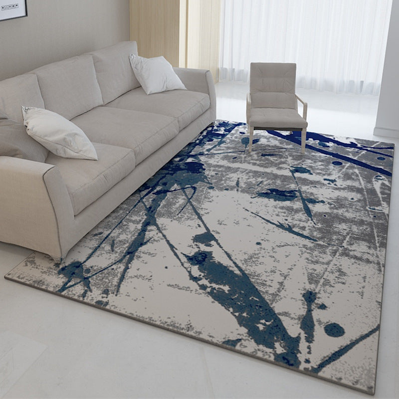 Nordic Geometric Pattern Rug Multi-Color Polypropylene Rug Non-Slip Washable Stain-Resistant Rug for Large Room