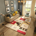 Nordic Geometric Pattern Rug Multi-Color Polypropylene Rug Non-Slip Washable Stain-Resistant Rug for Large Room