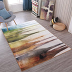 Nordic Geometric Pattern Rug Multi-Color Polypropylene Rug Non-Slip Washable Stain-Resistant Rug for Large Room