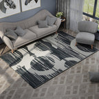 Nordic Geometric Pattern Rug Multi-Color Polypropylene Rug Non-Slip Washable Stain-Resistant Rug for Large Room