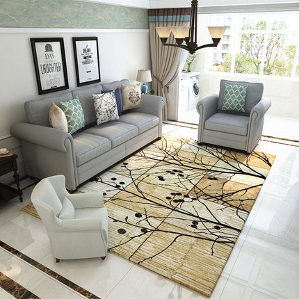 Nordic Geometric Pattern Rug Multi-Color Polypropylene Rug Non-Slip Washable Stain-Resistant Rug for Large Room