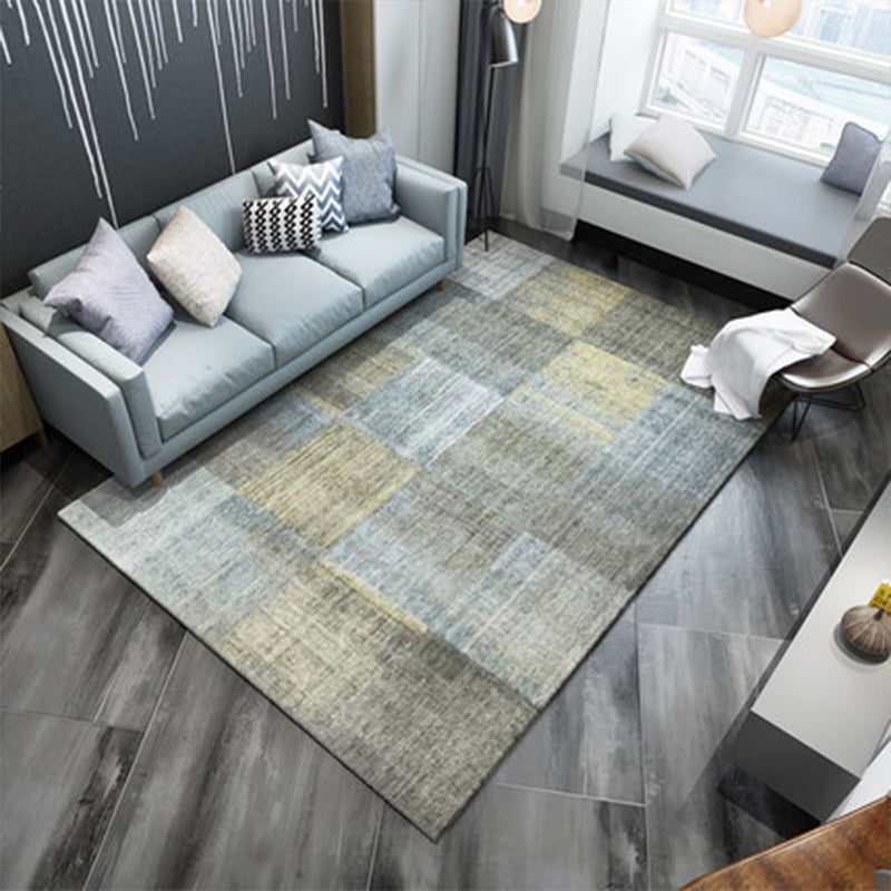 Nordic Geometric Pattern Rug Multi-Color Polypropylene Rug Non-Slip Washable Stain-Resistant Rug for Large Room