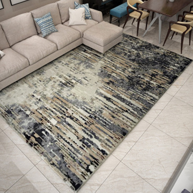 Nordic Geometric Pattern Rug Multi-Color Polypropylene Rug Non-Slip Washable Stain-Resistant Rug for Large Room