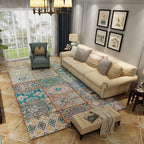 Nordic Geometric Pattern Rug Multi-Color Polypropylene Rug Non-Slip Washable Stain-Resistant Rug for Large Room