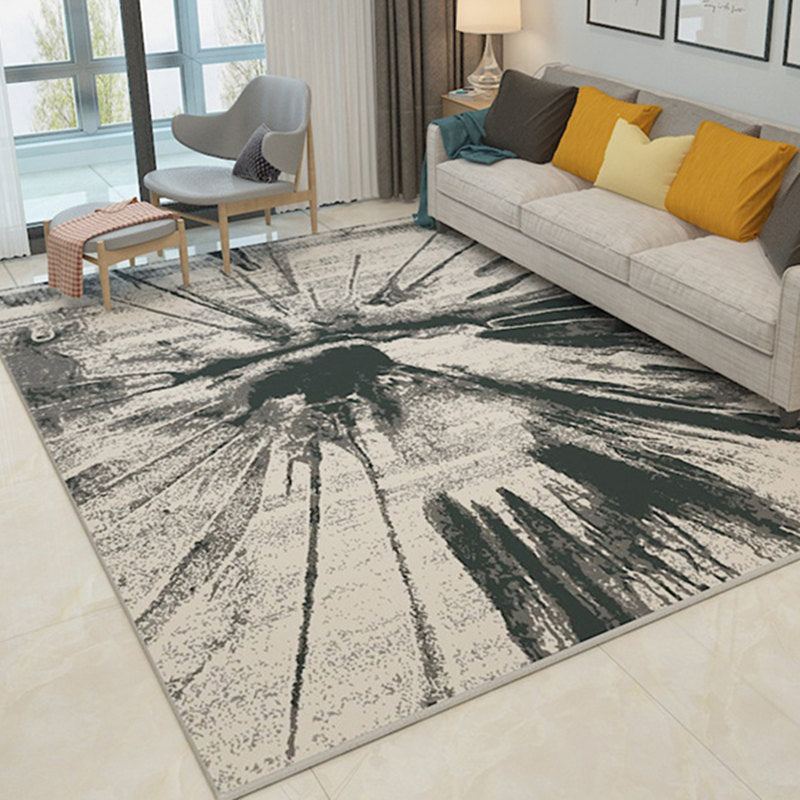 Nordic Geometric Pattern Rug Multi-Color Polypropylene Rug Non-Slip Washable Stain-Resistant Rug for Large Room