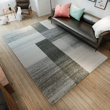 Nordic Geometric Pattern Rug Multi-Color Polypropylene Rug Non-Slip Washable Stain-Resistant Rug for Large Room