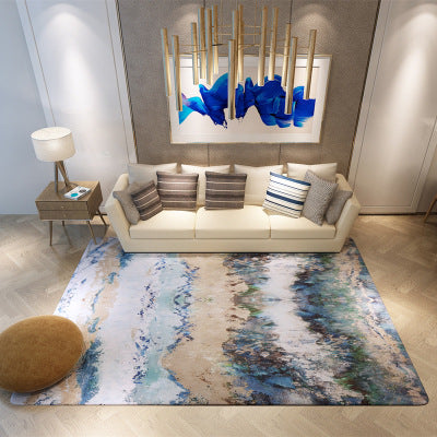 Nordic Geometric Pattern Rug Multi-Color Polypropylene Rug Non-Slip Washable Stain-Resistant Rug for Large Room