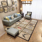 Nordic Geometric Pattern Rug Multi-Color Polypropylene Rug Non-Slip Washable Stain-Resistant Rug for Large Room