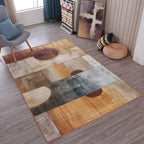 Nordic Geometric Pattern Rug Multi-Color Polypropylene Rug Non-Slip Washable Stain-Resistant Rug for Large Room