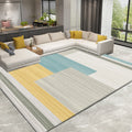 Nordic Home Rug Multicolor Color Block Geometric Rug Synthetic Non-Slip Back Washable Pet Friendly Rug