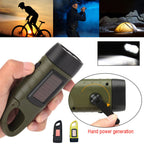 Solar-Powered Waterproof Flashlight with Manual Charging – Compact Emergency LED Light for Outdoor and Home Use