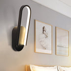 Simple Wall Light Black/White Half Oval LED Wall Light with Acrylic Shade, Warm/White Light