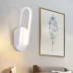 Simple Wall Light Black/White Half Oval LED Wall Light with Acrylic Shade, Warm/White Light
