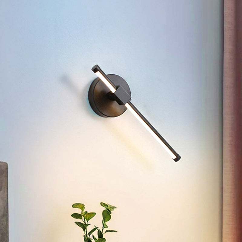 Acrylic Wall Light Bar Simple LED Black/White Wall Mounted Lamp with Rotatable Design in Warm/White Light
