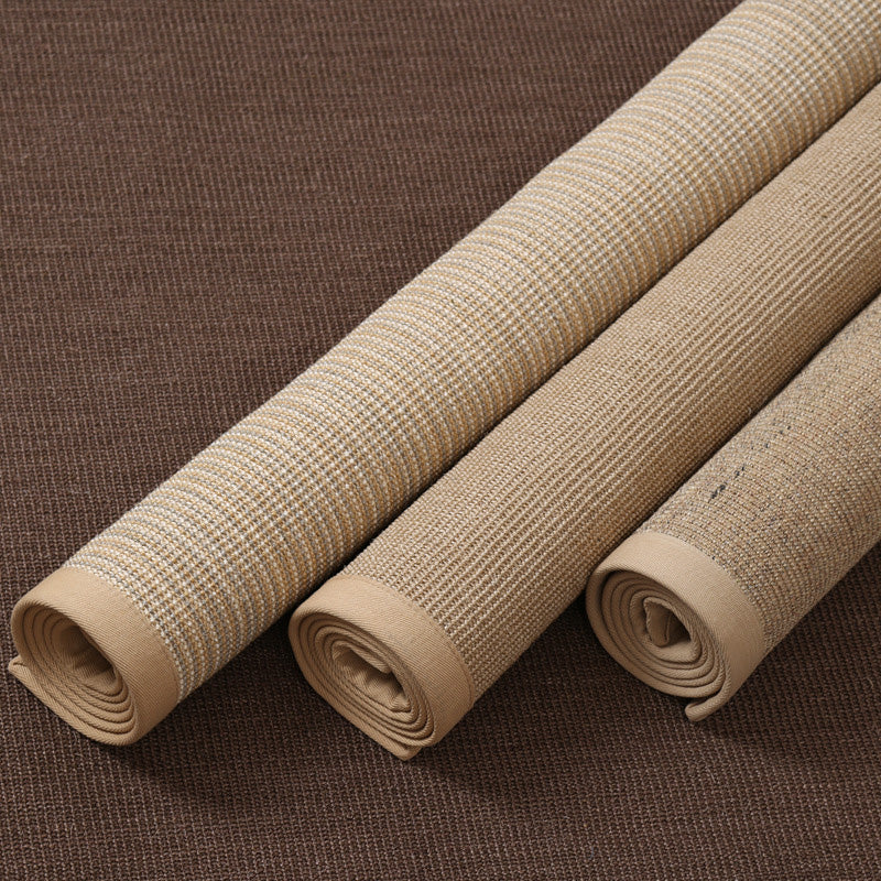 Simple Multicolor Solid Area Rug Jute Lodge Rug Machine Washable Rug for Indoor with Border for the Living Room