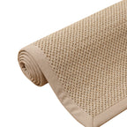Simple Multicolor Solid Area Rug Jute Lodge Rug Machine Washable Rug for Indoor with Border for the Living Room
