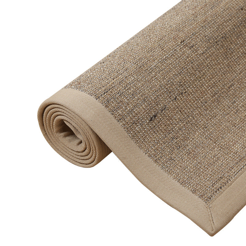 Simple Multicolor Solid Area Rug Jute Lodge Rug Machine Washable Rug for Indoor with Border for the Living Room