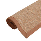 Simple Multicolor Solid Area Rug Jute Lodge Rug Machine Washable Rug for Indoor with Border for the Living Room