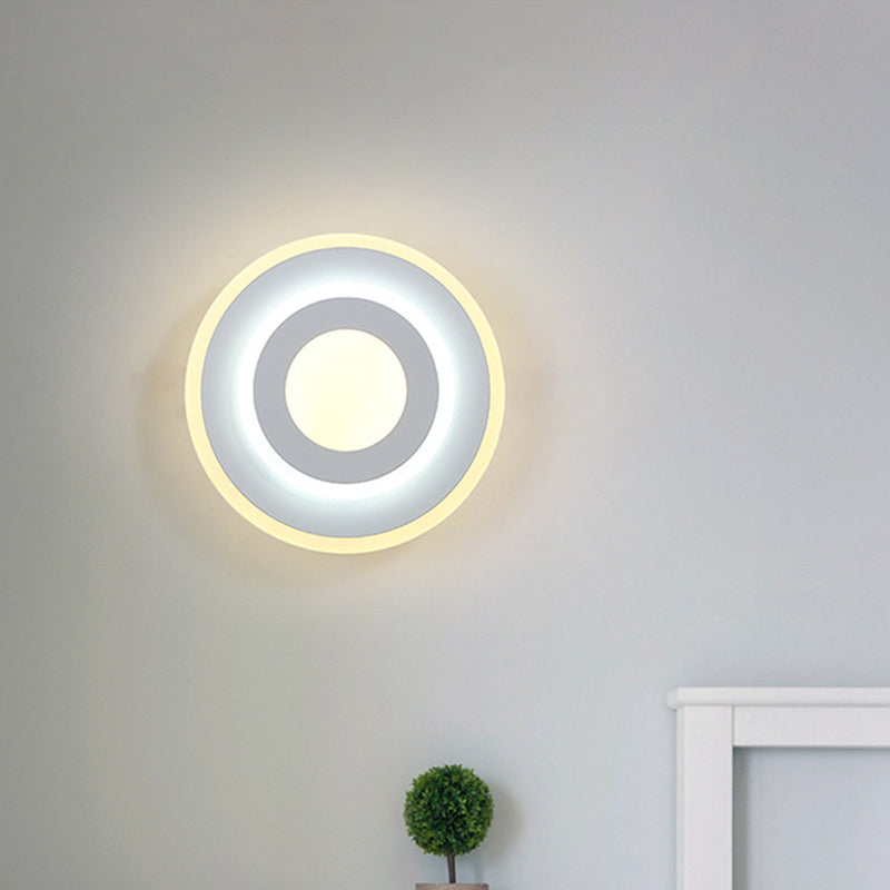 Minimalist Acrylic Round/Square Wall Lamp Cozy Energy-Saving LED White Wall Lamp, Warm/White Light