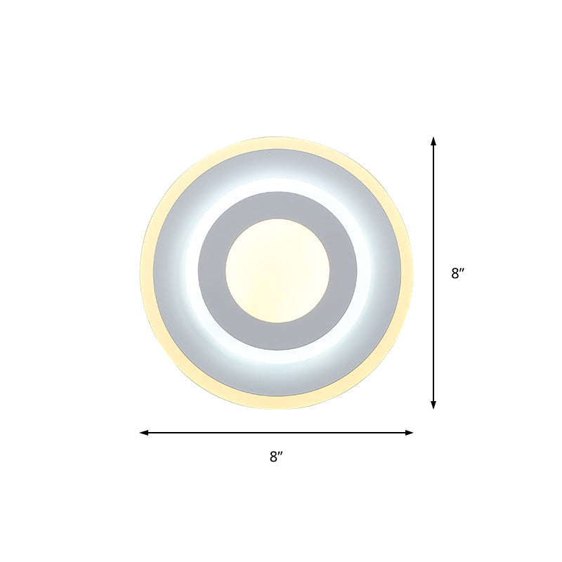 Minimalist Acrylic Round/Square Wall Lamp Cozy Energy-Saving LED White Wall Lamp, Warm/White Light