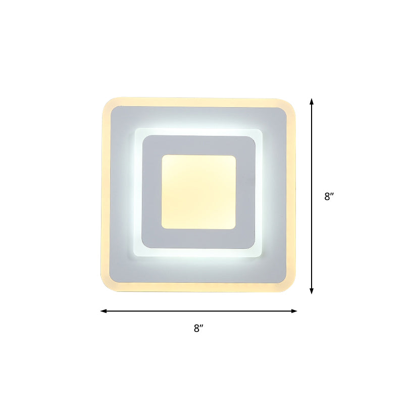 Minimalist Acrylic Round/Square Wall Lamp Cozy Energy-Saving LED White Wall Lamp, Warm/White Light