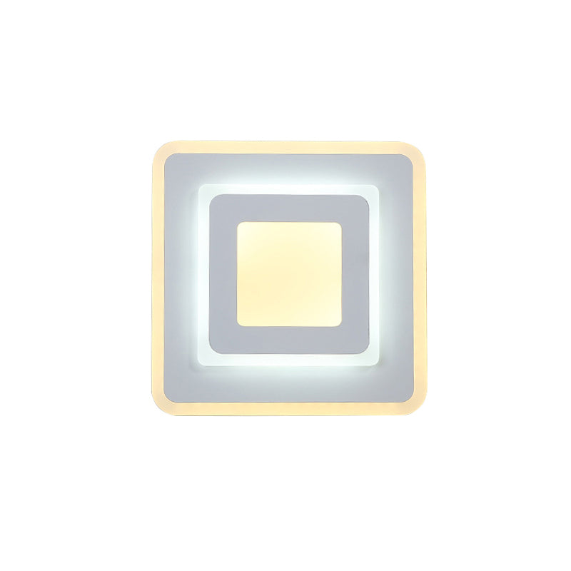 Minimalist Acrylic Round/Square Wall Lamp Cozy Energy-Saving LED White Wall Lamp, Warm/White Light