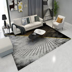 Simple Geometric Print Rug Multi-Colored Modern Carpet Polypropylene Non-Slip Backing Stain Resistant Washable Rug for Home