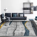 Simple Geometric Print Rug Multi-Colored Modern Carpet Polypropylene Non-Slip Backing Stain Resistant Washable Rug for Home
