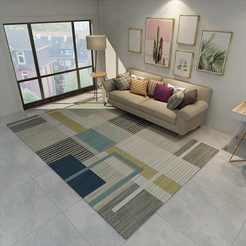 New Modern Style Rug Multicolored geometric rug Stain resistant Machine washable Non-slip rug for the living room