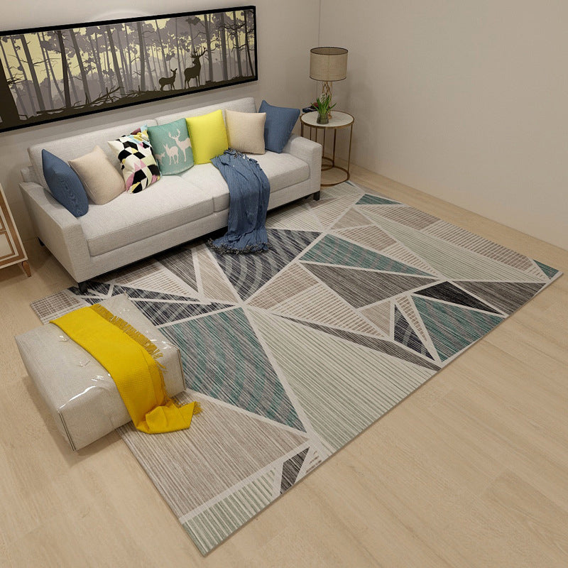 New Modern Style Rug Multicolored geometric rug Stain resistant Machine washable Non-slip rug for the living room