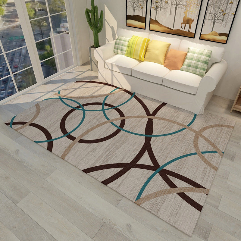 New Modern Style Rug Multicolored geometric rug Stain resistant Machine washable Non-slip rug for the living room