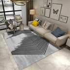 Minimalist Living Room Rug Multicolored Geometric Lines Printed Mat Polypropylene Stain Resistant Non-Slip Pet Friendly Mat
