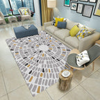 Minimalist Living Room Rug Multicolored Geometric Lines Printed Mat Polypropylene Stain Resistant Non-Slip Pet Friendly Mat
