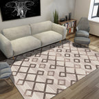 Minimalist Living Room Rug Multicolored Geometric Lines Printed Mat Polypropylene Stain Resistant Non-Slip Pet Friendly Mat
